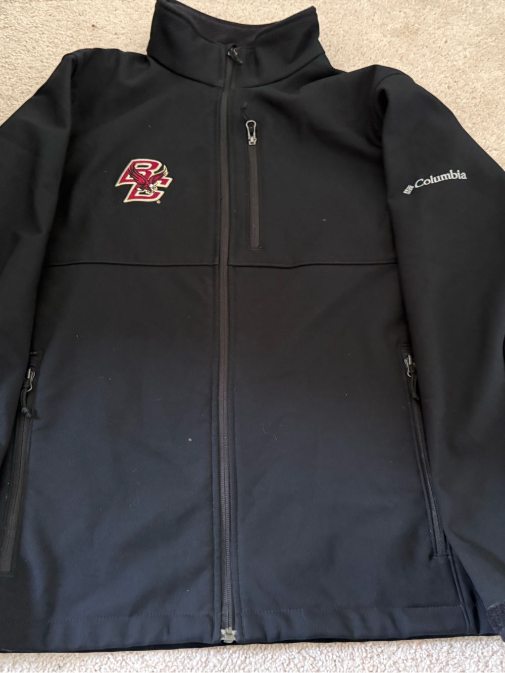 Columbia Black Men’s Lightweight Jacket with Boston College Embroidered Crest